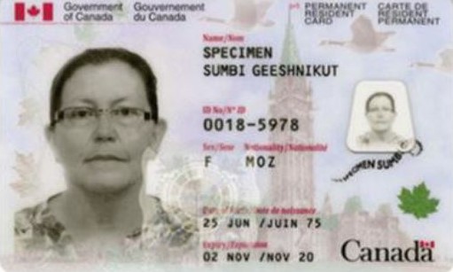 Permanent resident card